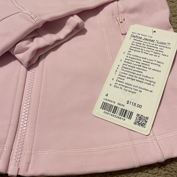 NWT Sold out Lululemon Define jacket Meadowsweet Pink Sz 4 - Picture 5 of 10